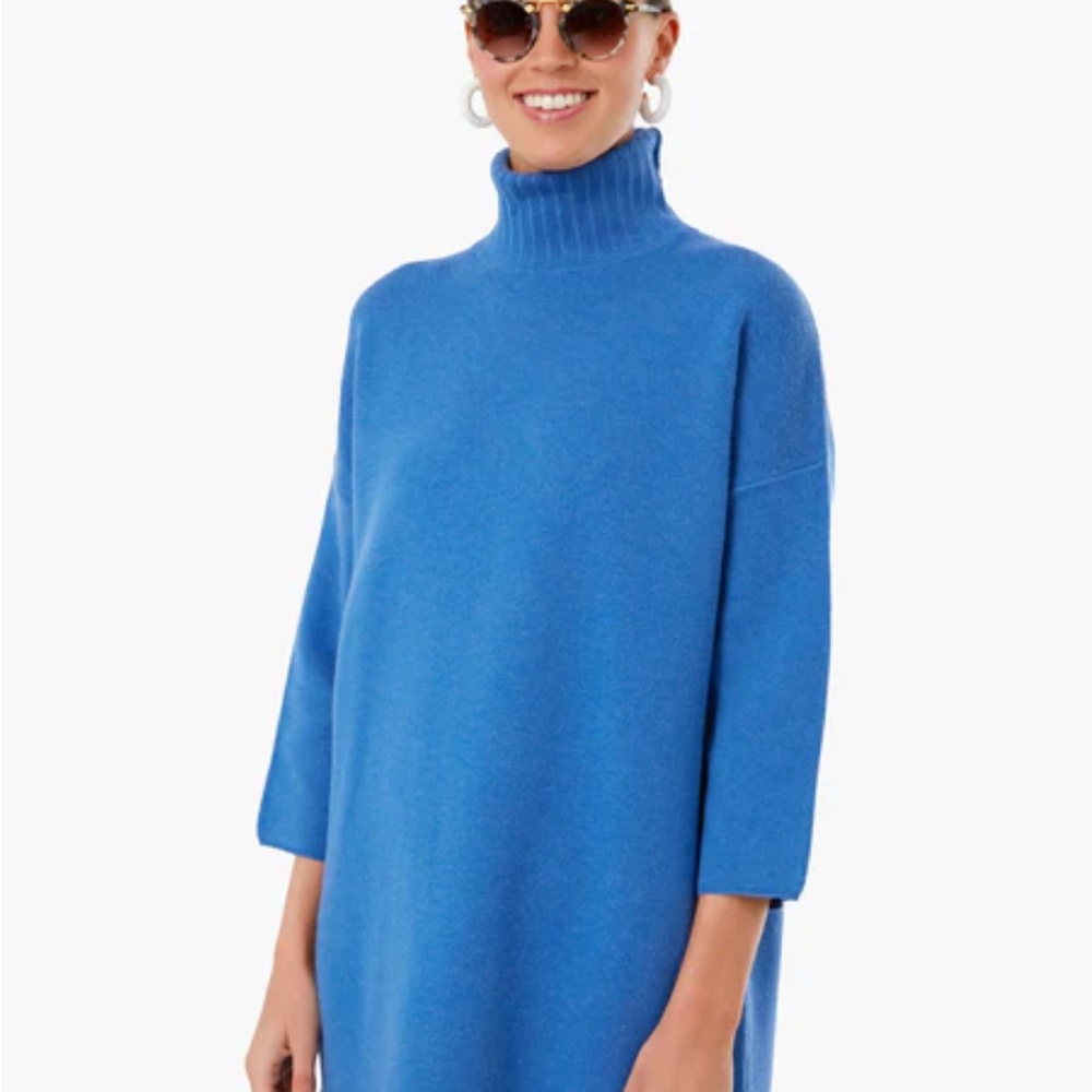 Pomander Place Blue Cowl Neck Sweater Oversized Fit